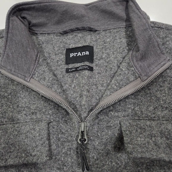PRANA Men's Gray Quarter-Zip Sweater Xl - Picture 6 of 13